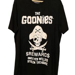 NEW Goonies Movie Graphic T-Shirt Black Unisex Men’s L One-Eyed Willie Tee